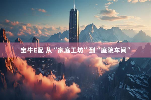 宝牛E配 从“家庭工坊”到“庭院车间”